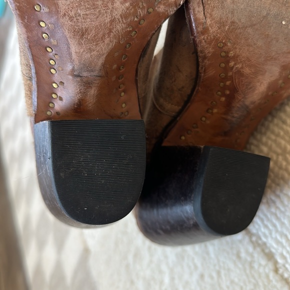 Lucchese Catalina brown floral distressed booties size 7.5 B - Picture 9 of 12